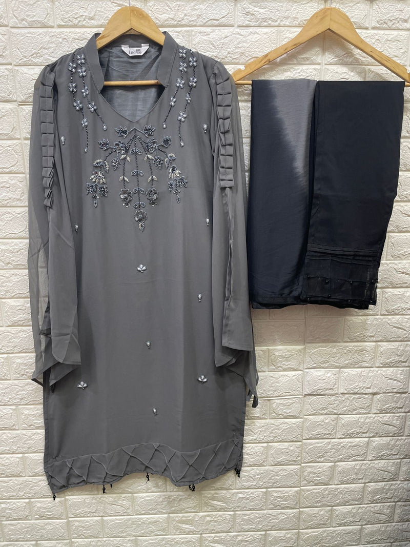 Luxuria Trendz Dno 1160 Fox Georgette Heavy Handwork Pakistani Pret Kurti