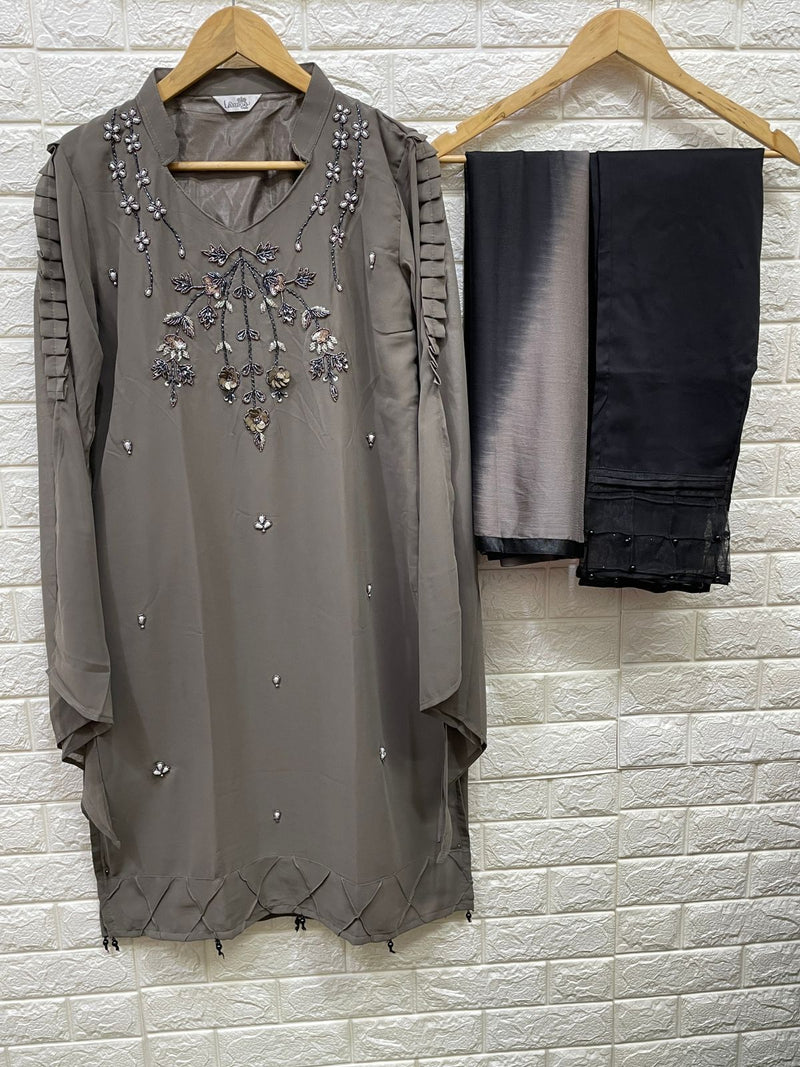 Luxuria Trendz Dno 1160 Fox Georgette Heavy Handwork Pakistani Pret Kurti