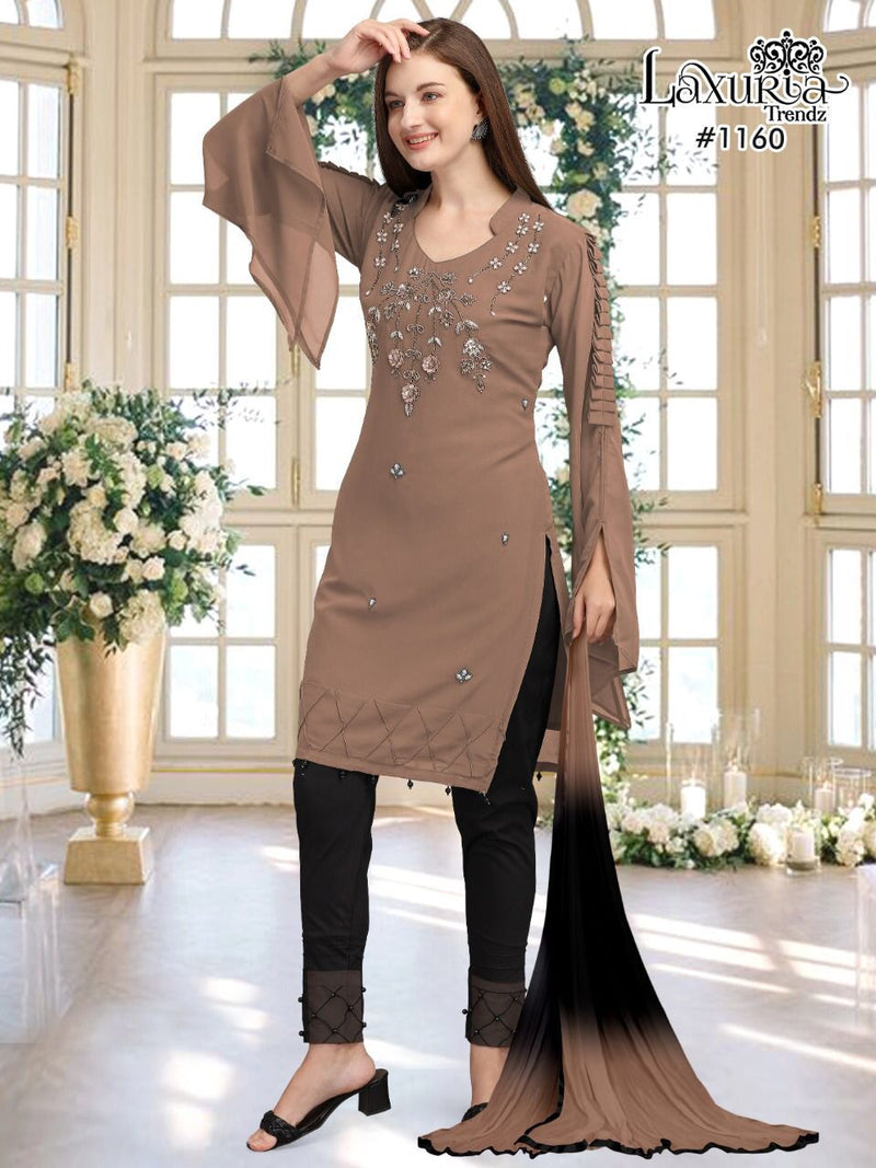 Luxuria Trendz Dno 1160 Fox Georgette Heavy Handwork Pakistani Pret Kurti