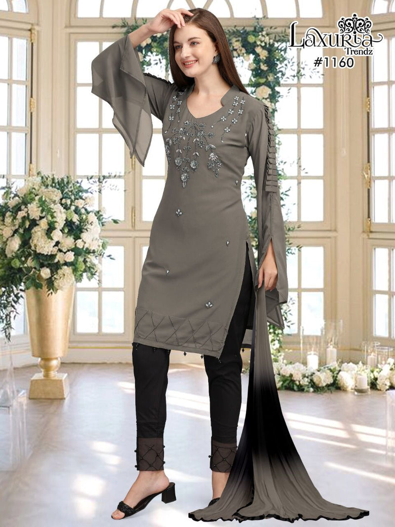 Luxuria Trendz Dno 1160 Fox Georgette Heavy Handwork Pakistani Pret Kurti