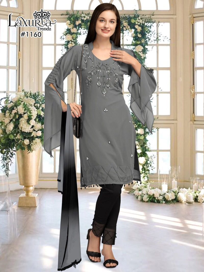 Luxuria Trendz Dno 1160 Fox Georgette Heavy Handwork Pakistani Pret Kurti