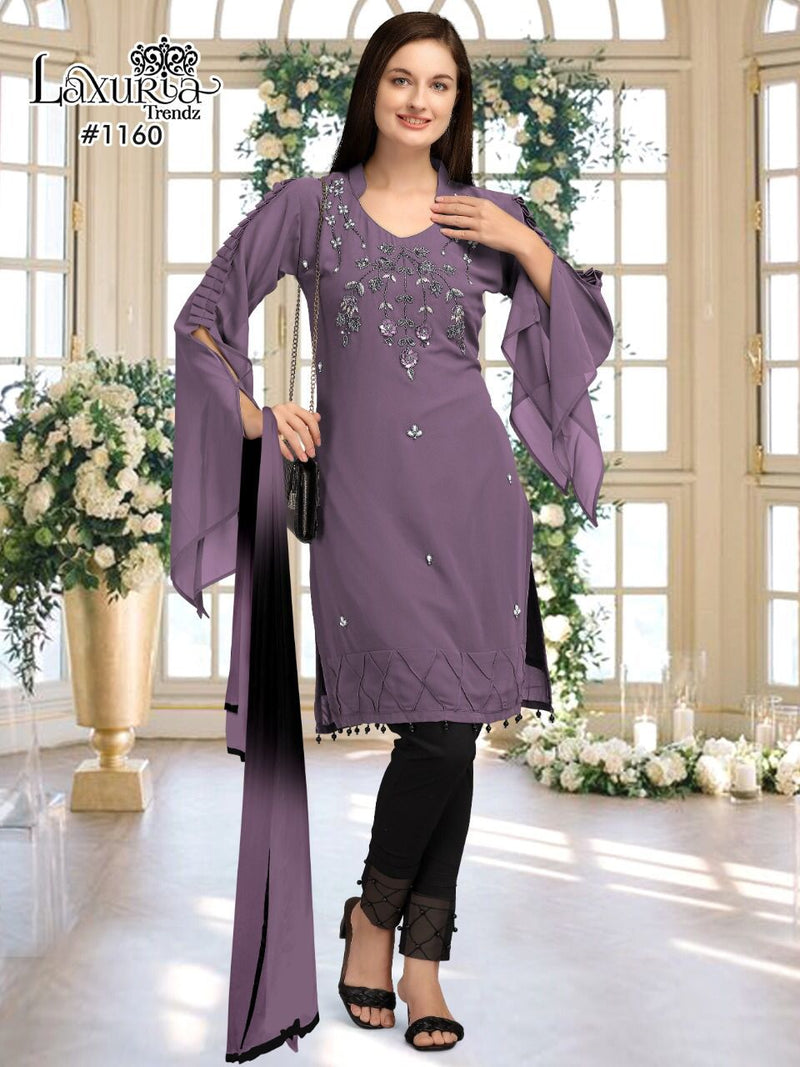 Luxuria Trendz Dno 1160 Fox Georgette Heavy Handwork Pakistani Pret Kurti