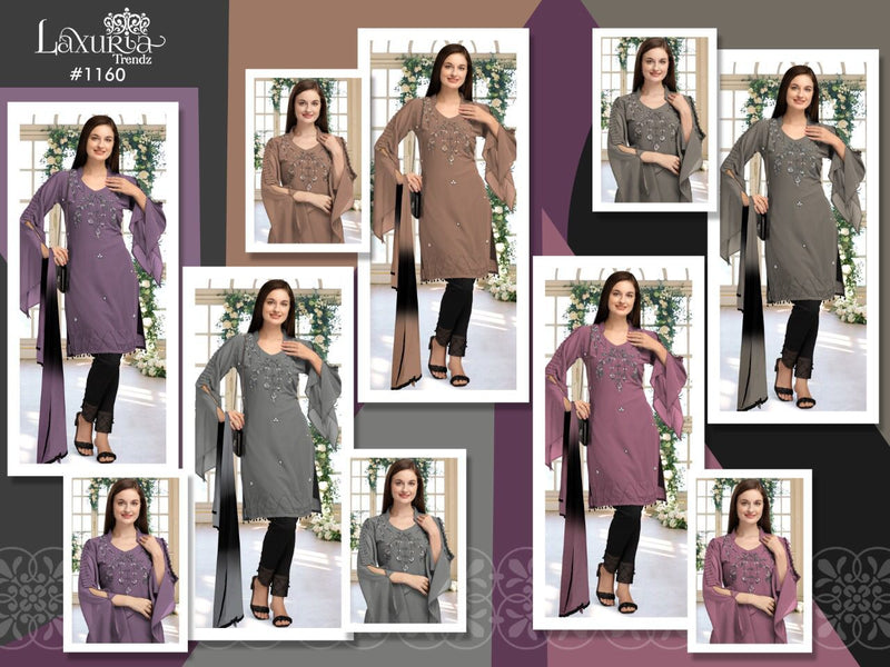 Luxuria Trendz Dno 1160 Fox Georgette Heavy Handwork Pakistani Pret Kurti