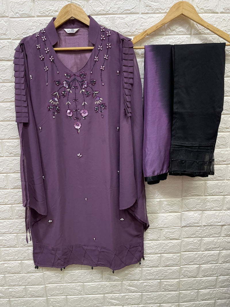 Luxuria Trendz Dno 1160 Fox Georgette Heavy Handwork Pakistani Pret Kurti
