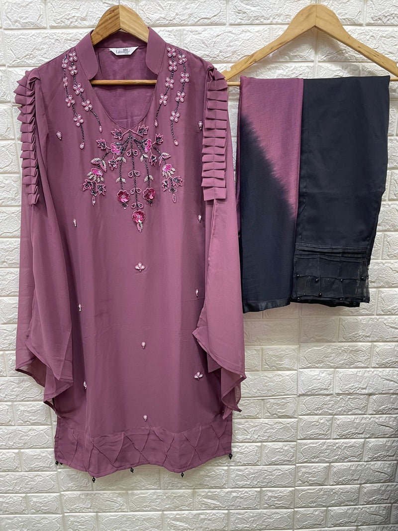 Luxuria Trendz Dno 1160 Fox Georgette Heavy Handwork Pakistani Pret Kurti