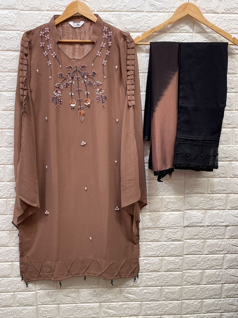 Luxuria Trendz Dno 1160 Fox Georgette Heavy Handwork Pakistani Pret Kurti