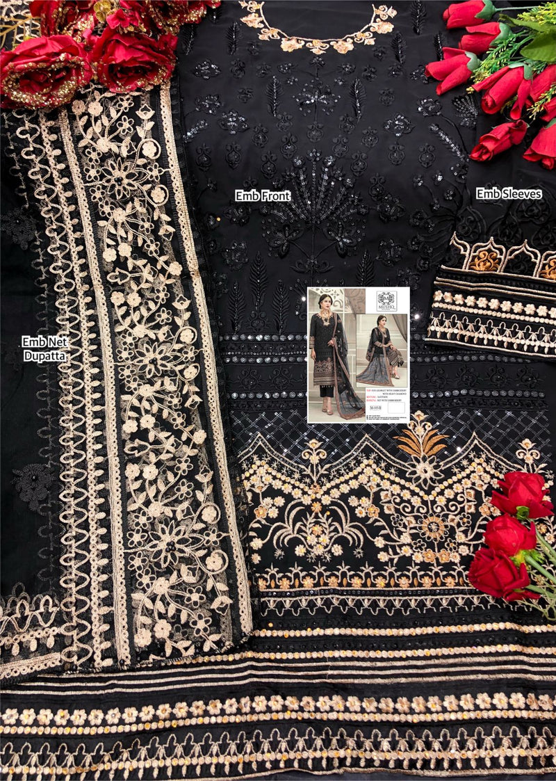 Mushq M 105 Fox Georgette Wedding Wear Designer Style Embroidered Salwar Suits