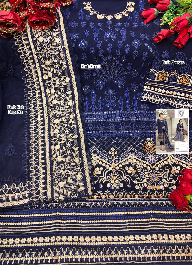 Mushq M 105 Fox Georgette Wedding Wear Designer Style Embroidered Salwar Suits