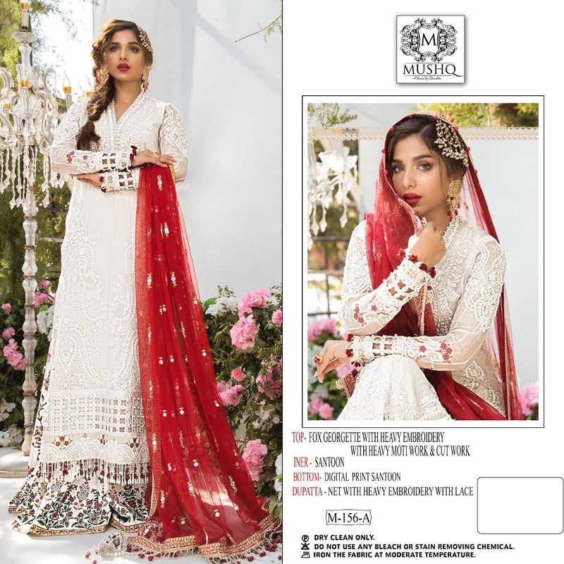 Mushq Dno M 156 Georgette With Beautiful Embroidery Stylish Designer Pakistani Salwar Kameez