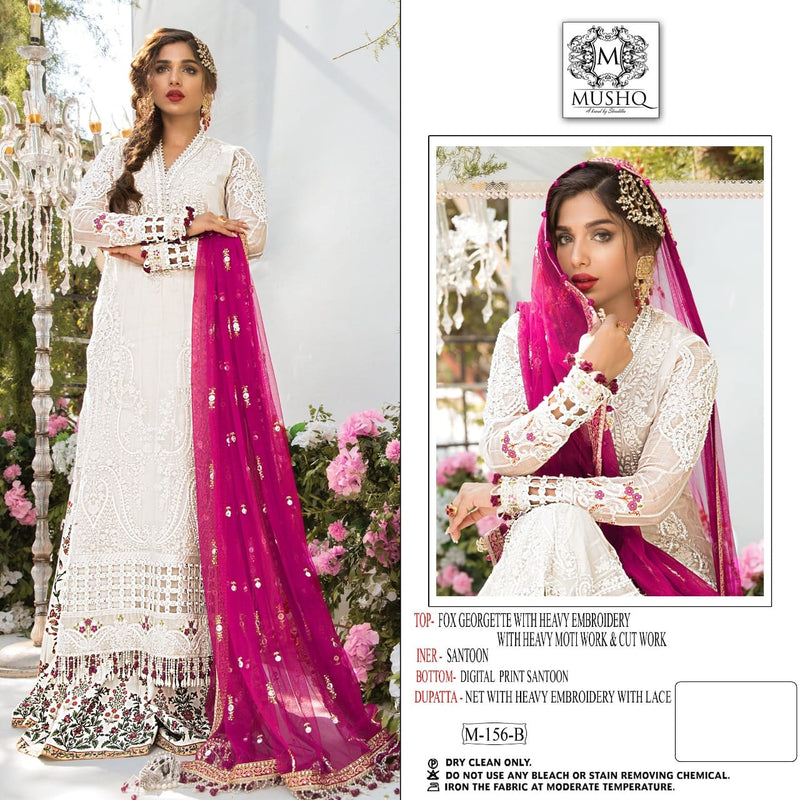 Mushq Dno M 156 Georgette With Beautiful Embroidery Stylish Designer Pakistani Salwar Kameez