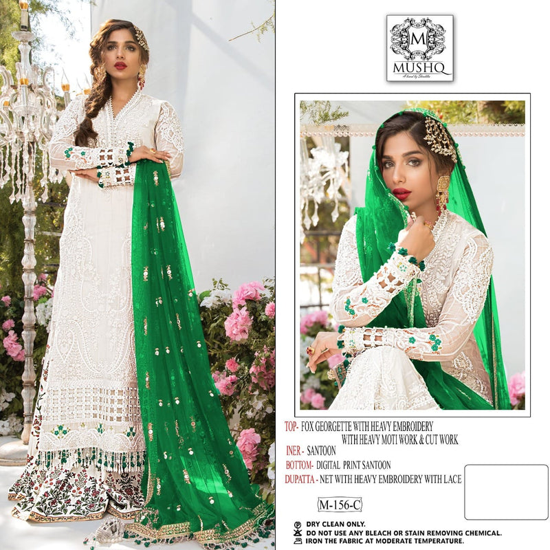 Mushq Dno M 156 Georgette With Beautiful Embroidery Stylish Designer Pakistani Salwar Kameez