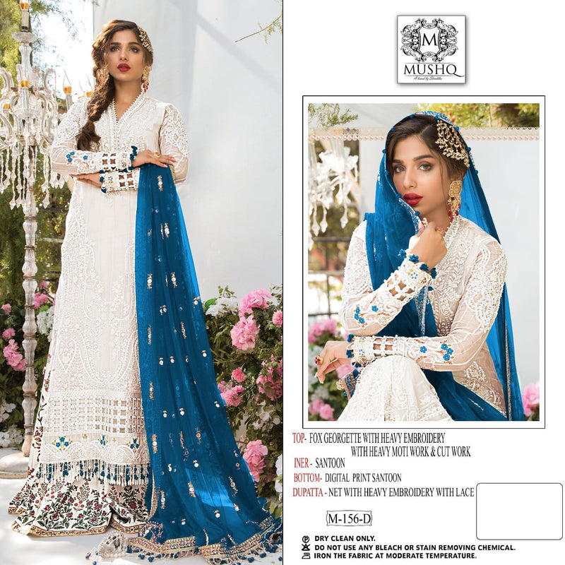 Mushq Dno M 156 Georgette With Beautiful Embroidery Stylish Designer Pakistani Salwar Kameez