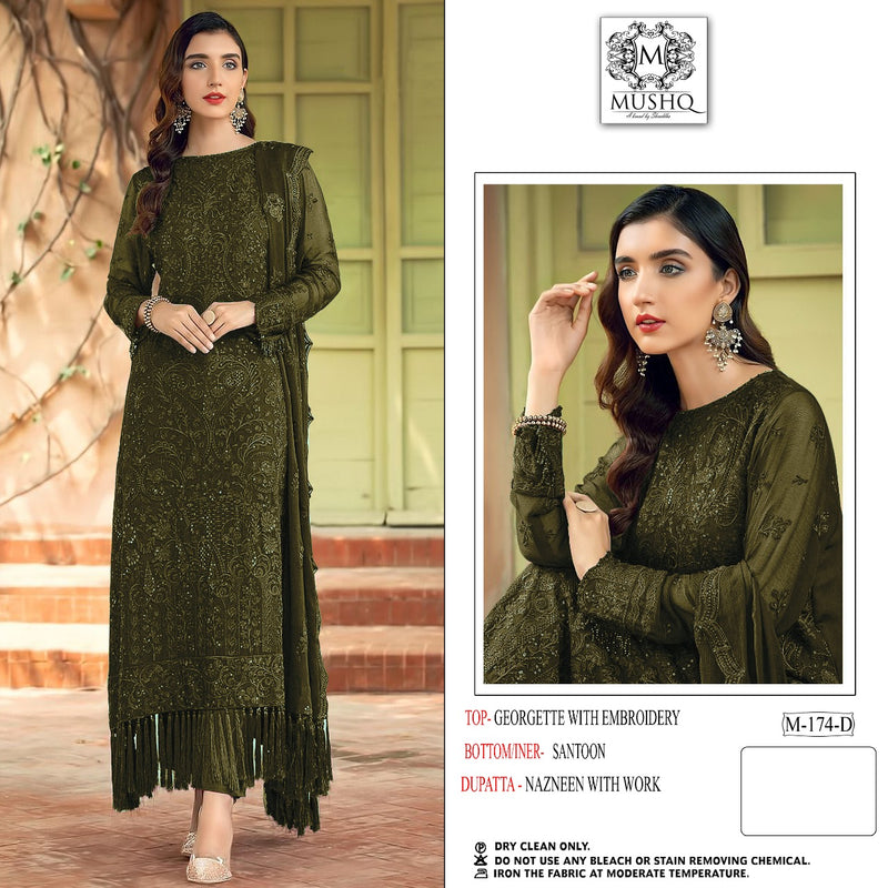 Mushq M 174 D Georgette With Heavy Embroidery Work Stylish Designer Party Wear Salwar Kameez