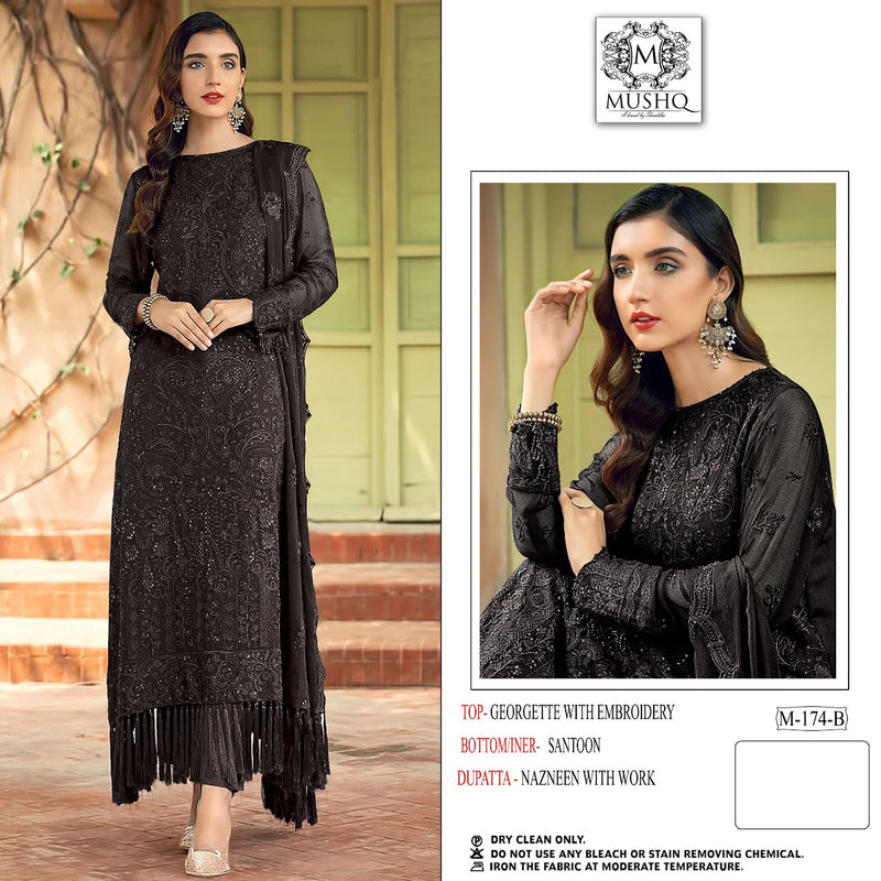 Mushq M 174 B Georgette With Heavy Embroidery Work Stylish Designer Party Wear Salwar Kameez
