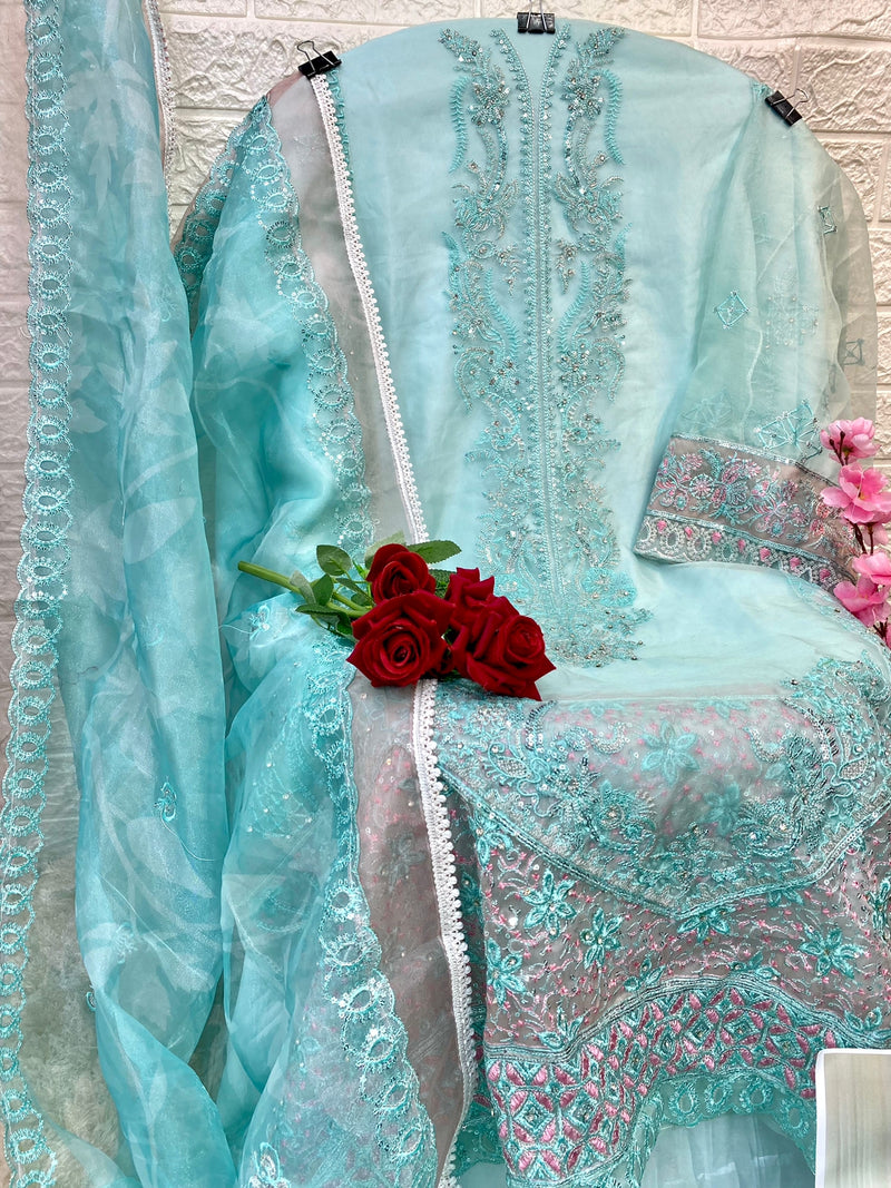 Mushq M 184 Organza With Heavy Embroidery Work Stylish Designer Pakistani Fancy Salwar Kameez