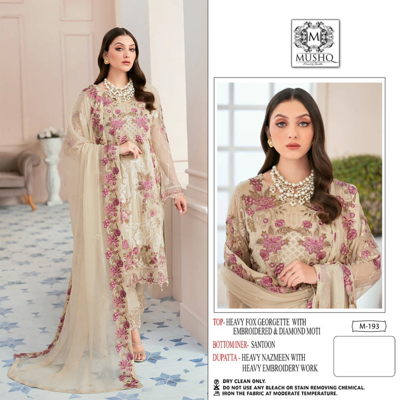 Mushq M 192 To 196 Georgette With Heavy Embroidery Work Stylish Designer Party Wear Salwar Kameez