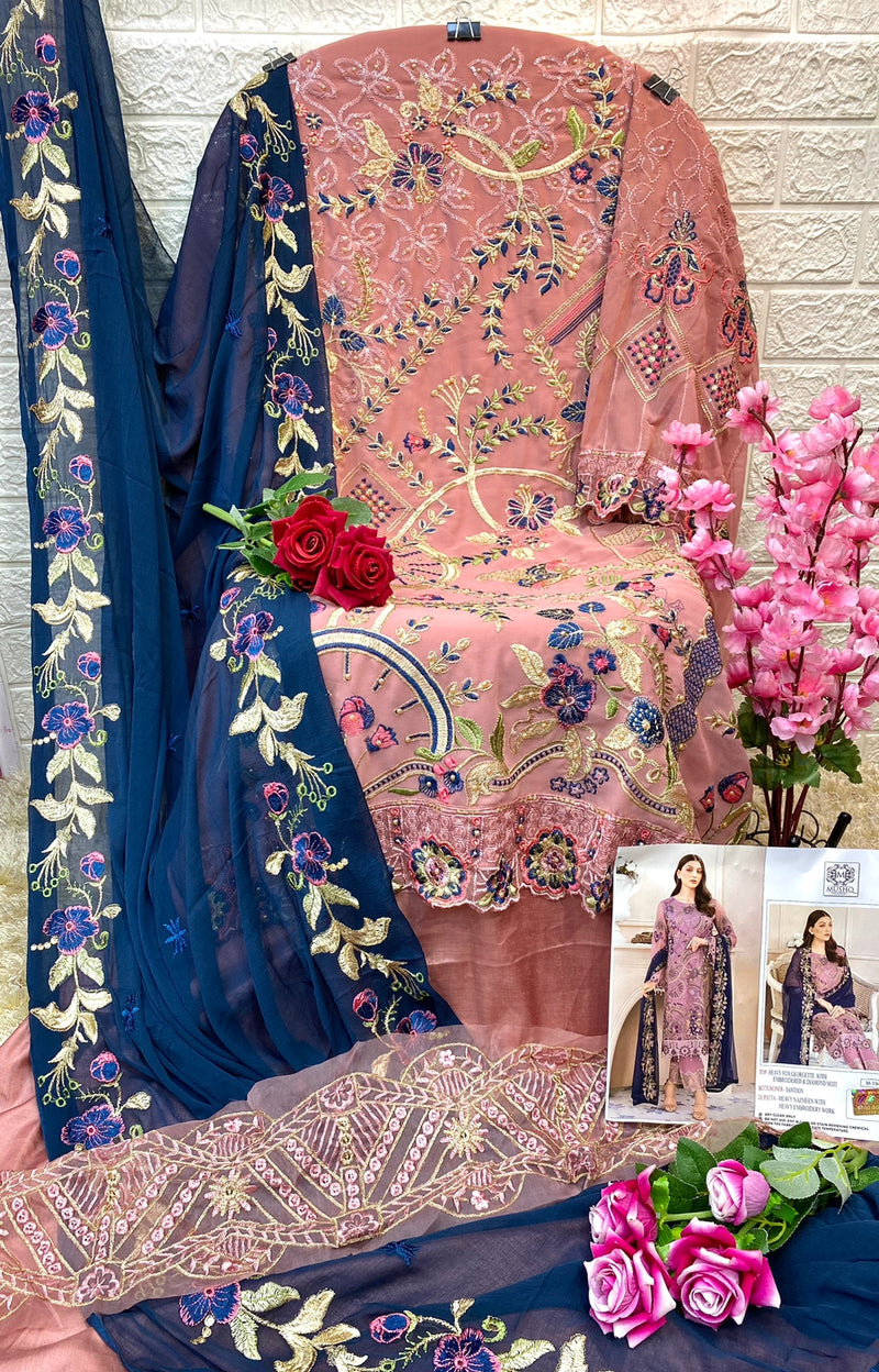 Mushq M 192 To 196 Georgette With Heavy Embroidery Work Stylish Designer Party Wear Salwar Kameez