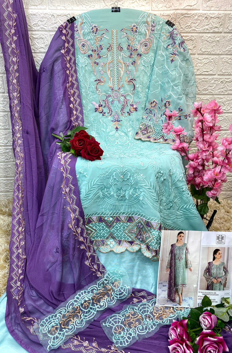 Mushq M 192 To 196 Georgette With Heavy Embroidery Work Stylish Designer Party Wear Salwar Kameez