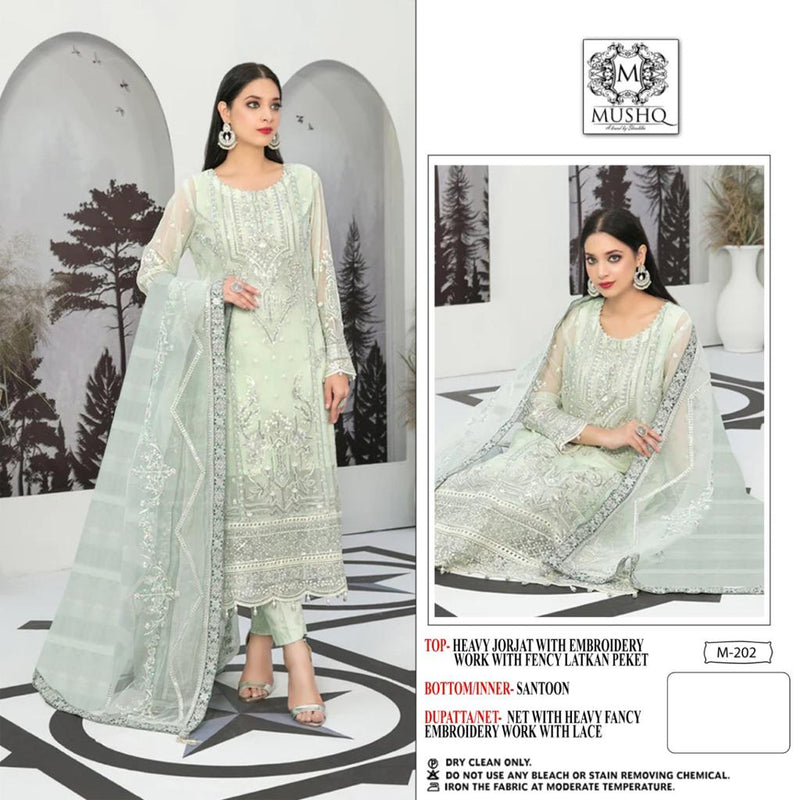 Mushq M 202 Heavy Fox Georgette Embroidered Diamond Work Salwar Suit
