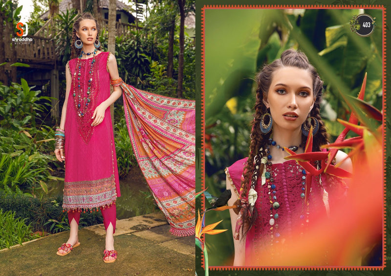 Shraddha Designer M Print Vol 12 Lawn Cotton Embroidered Pakistani Style Party Wear Salwar Suits