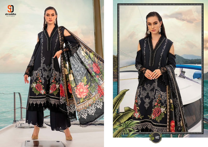 Shraddha Designer M Print Vol 12 Lawn Cotton Embroidered Pakistani Style Party Wear Salwar Suits