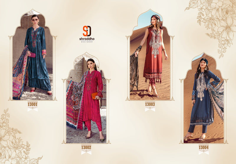 Sharddha M Print Vol 13 Chiffon With Heavy Embroidery Work Stylish Designer Pakistani Salwar Kameez