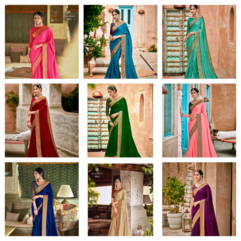 Kashvi Creation Madhumati Moss Chiffon Fancy Party Wear Sarees