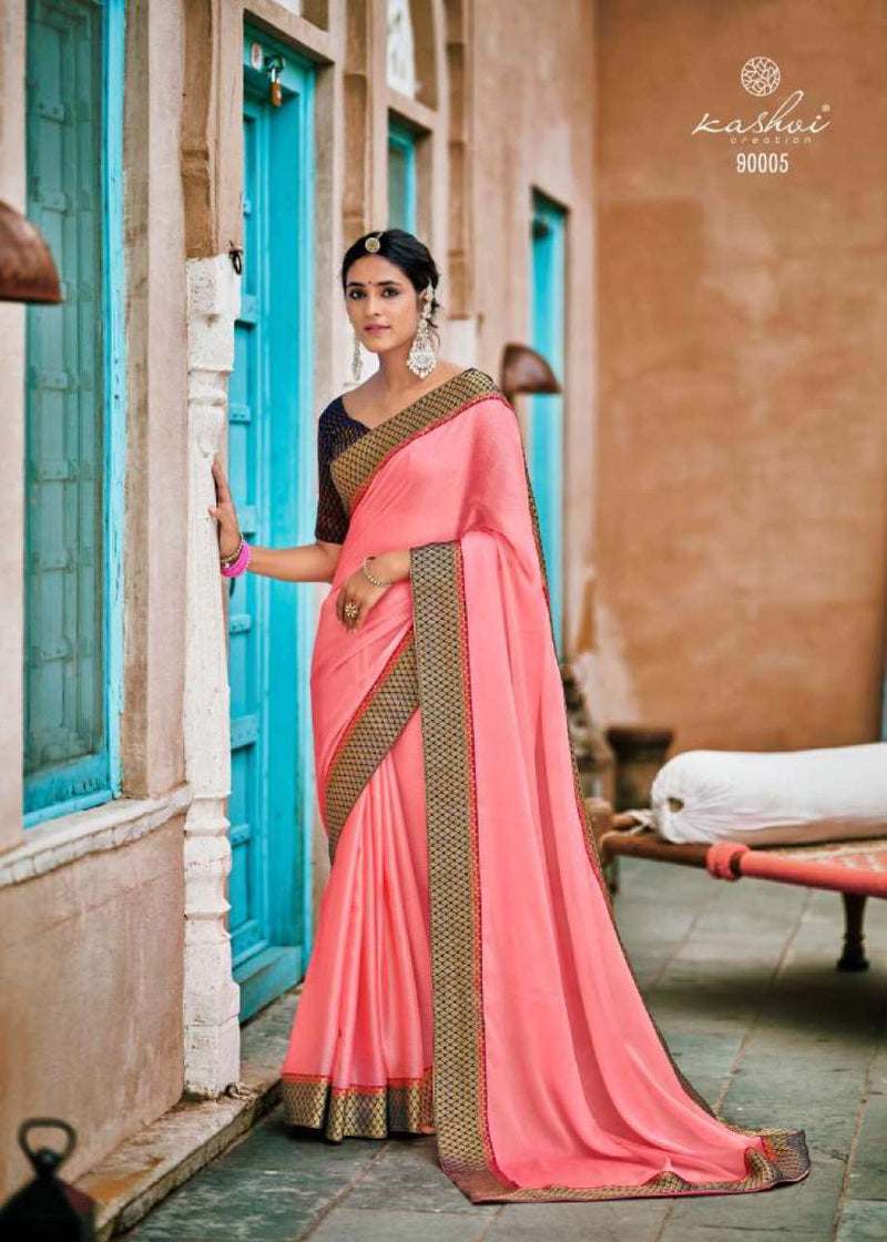 Kashvi Creation Madhumati Moss Chiffon Fancy Party Wear Sarees