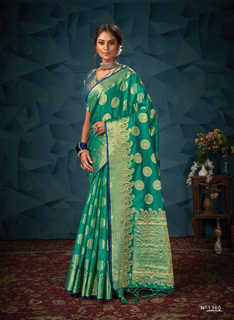 Sangam Print Madhuri Silk Heavy Designer Party Wear Sarees