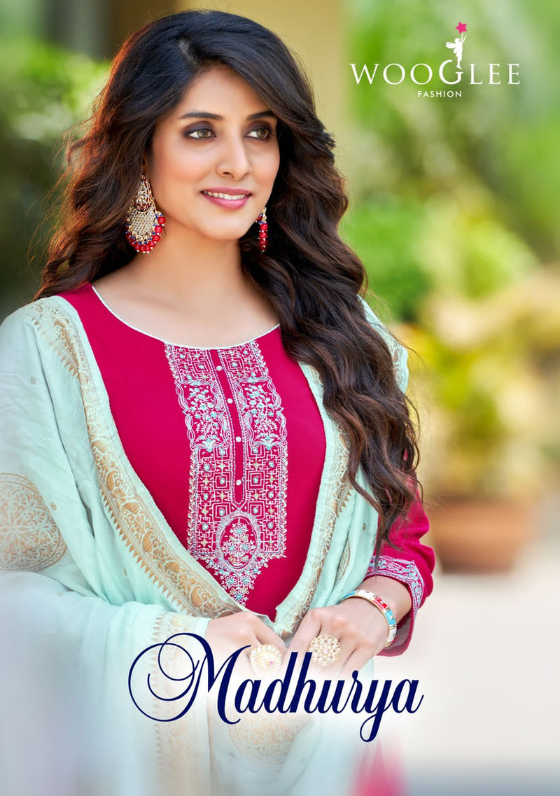 Wooglee Madhurya Viscose With Embroidery Work Stylish Designer Casual Wear Fancy kurti