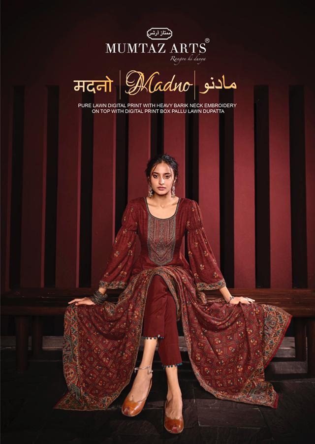Mumtaz Arts Madno Lawn Cotton Printed Party Wear Salwar Suits