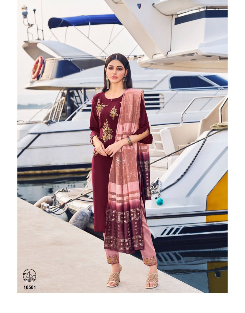 Lily And Lali Magnum Vol 3 Silk With Beautiful Heavy Fancy Work Stylish Designer Party Wear Kurti