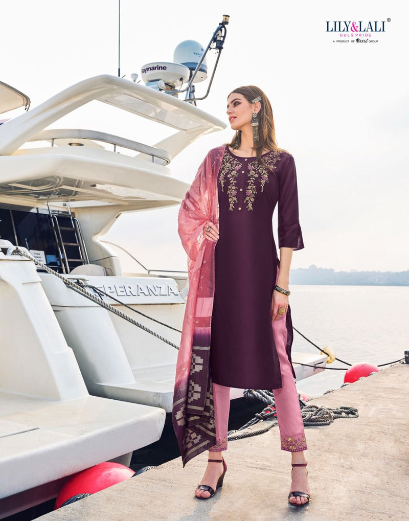 Lily And Lali Magnum Vol 3 Silk With Beautiful Heavy Fancy Work Stylish Designer Party Wear Kurti
