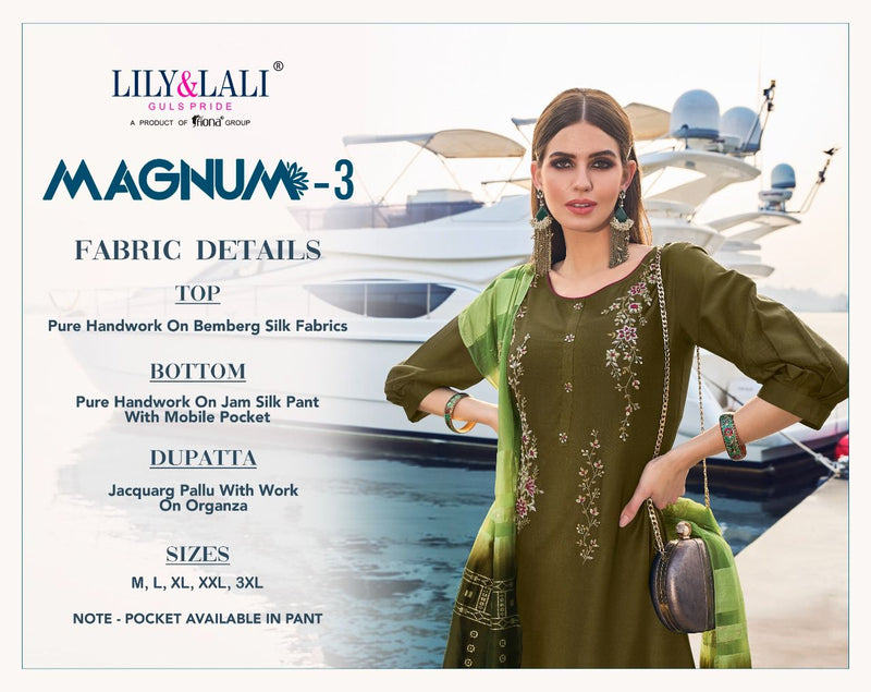 Lily And Lali Magnum Vol 3 Silk With Beautiful Heavy Fancy Work Stylish Designer Party Wear Kurti