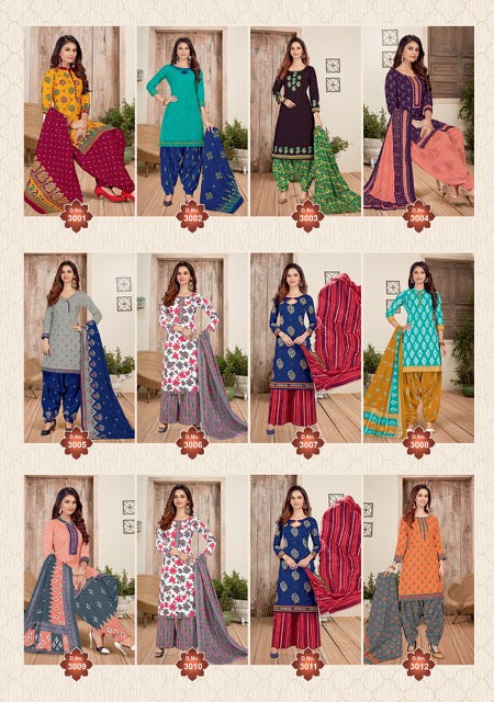 Patidar Mills Maharani Vol 3 Cotton Printed Patiyala Style Stylish Salwar Suits