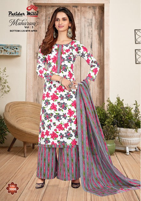 Patidar Mills Maharani Vol 3 Cotton Printed Patiyala Style Stylish Salwar Suits