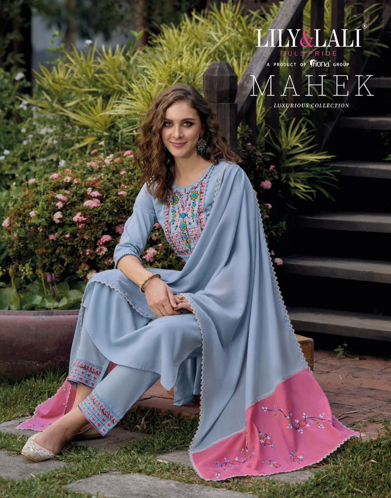 Lily And Lali Mahek Embroidery Handwork Pure Cotton Fancy Heavy Designer Partywear Kurti