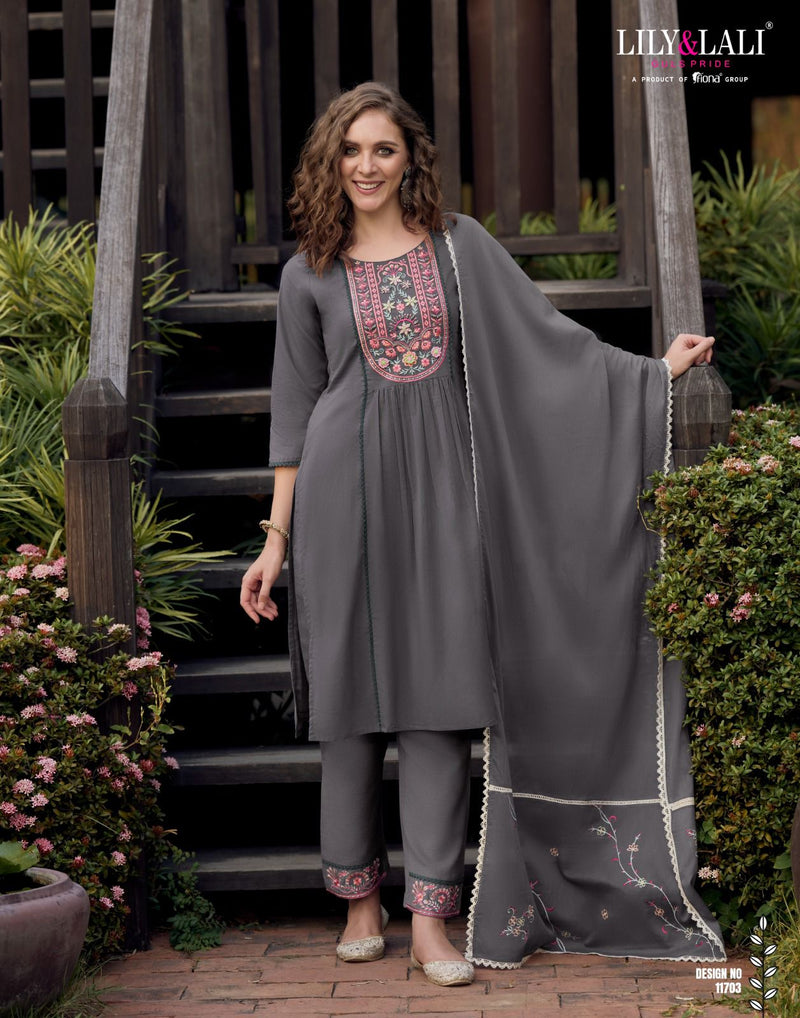Lily And Lali Mahek Embroidery Handwork Pure Cotton Fancy Heavy Designer Partywear Kurti