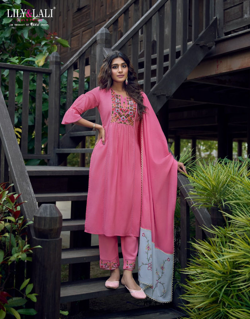 Lily And Lali Mahek Embroidery Handwork Pure Cotton Fancy Heavy Designer Partywear Kurti