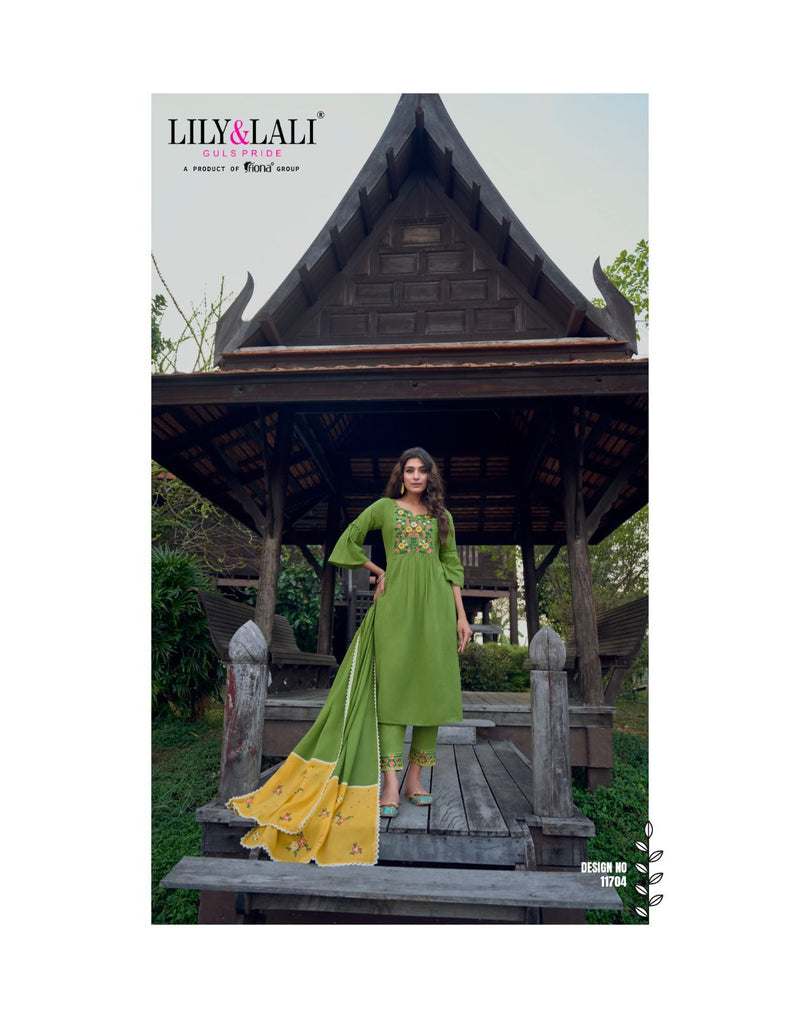 Lily And Lali Mahek Embroidery Handwork Pure Cotton Fancy Heavy Designer Partywear Kurti