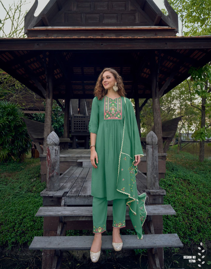 Lily And Lali Mahek Embroidery Handwork Pure Cotton Fancy Heavy Designer Partywear Kurti