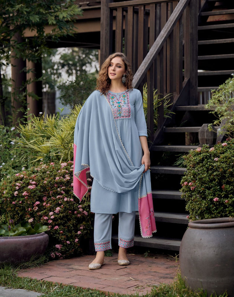 Lily And Lali Mahek Embroidery Handwork Pure Cotton Fancy Heavy Designer Partywear Kurti