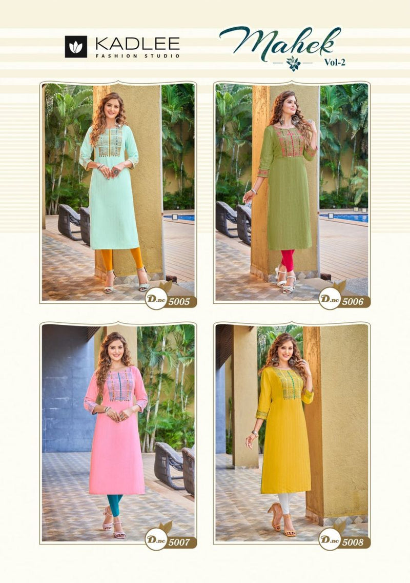 Kadlee Fashion Mahek Vol 2 Rayon Stylish Designer Casual Wear Fancy Look Kurti