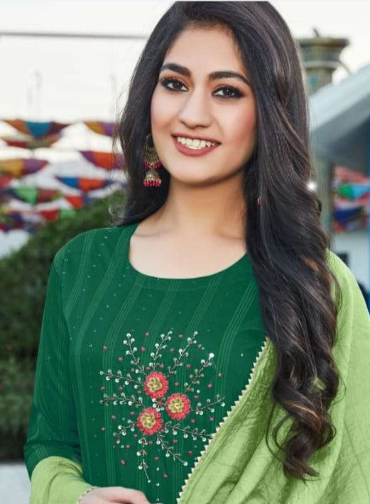 Tips & Tops Mahira Vol 4 Viscose Chanderi Fancy Stylish Festive Wear Kurtis With Beautiful Embroidery Work