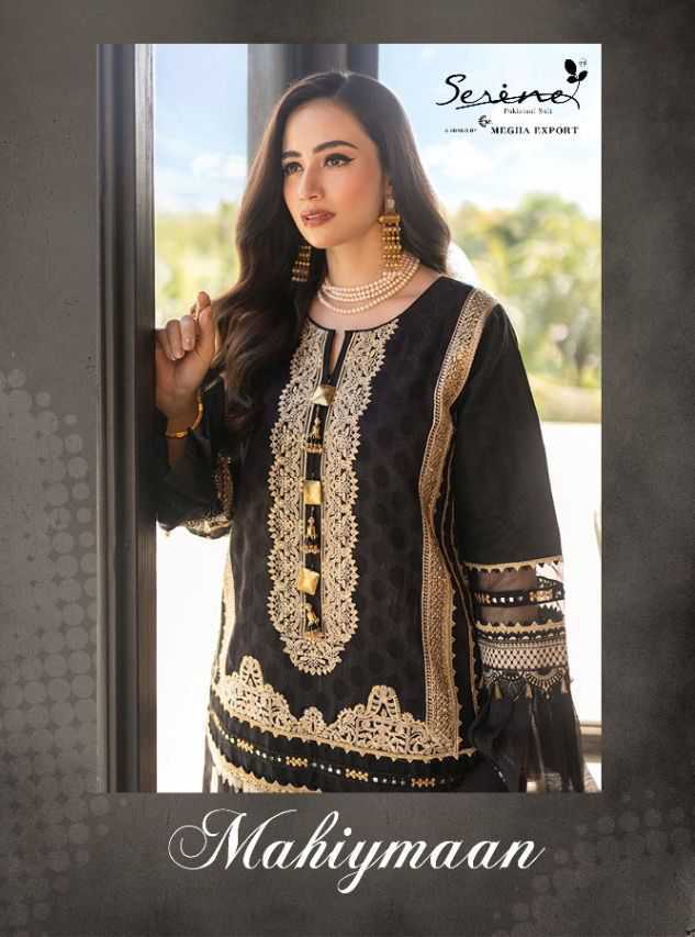 Serene Mahiyamaan Lawn Cotton Heavy Embroidered Pakistani Style Wedding Wear Salwar Kameez