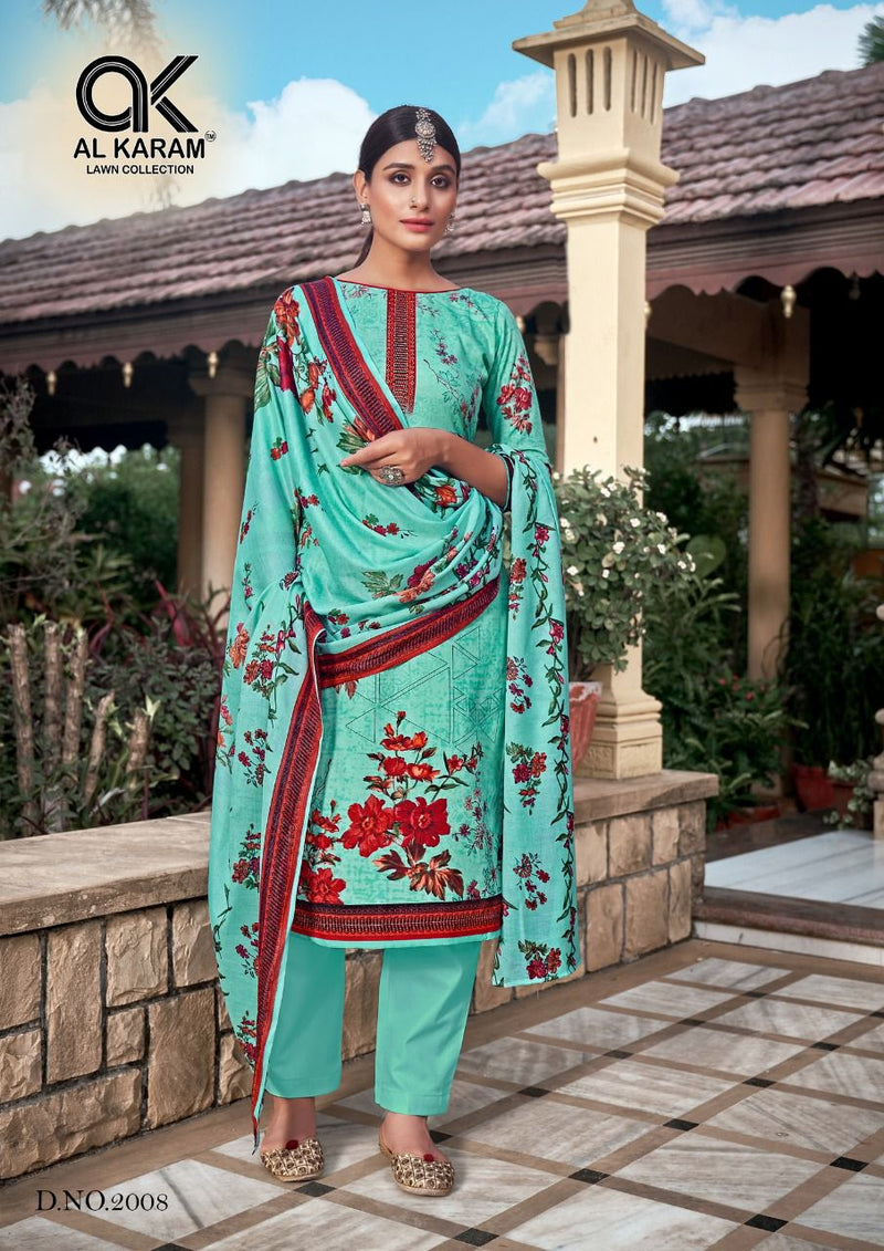Al Karam Mahjabeen Vol 2 Pure Cotton With Printed Work Stylish Designer Salwar Kameez