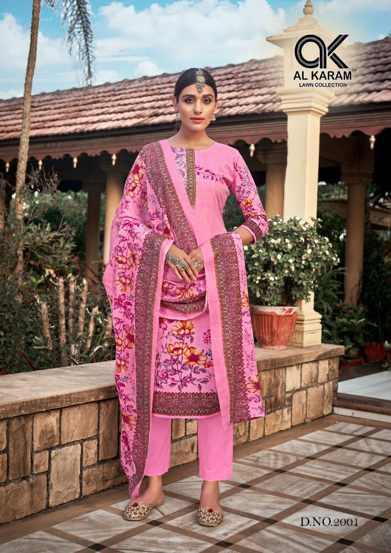 Al Karam Mahjabeen Vol 2 Pure Cotton With Printed Work Stylish Designer Salwar Kameez