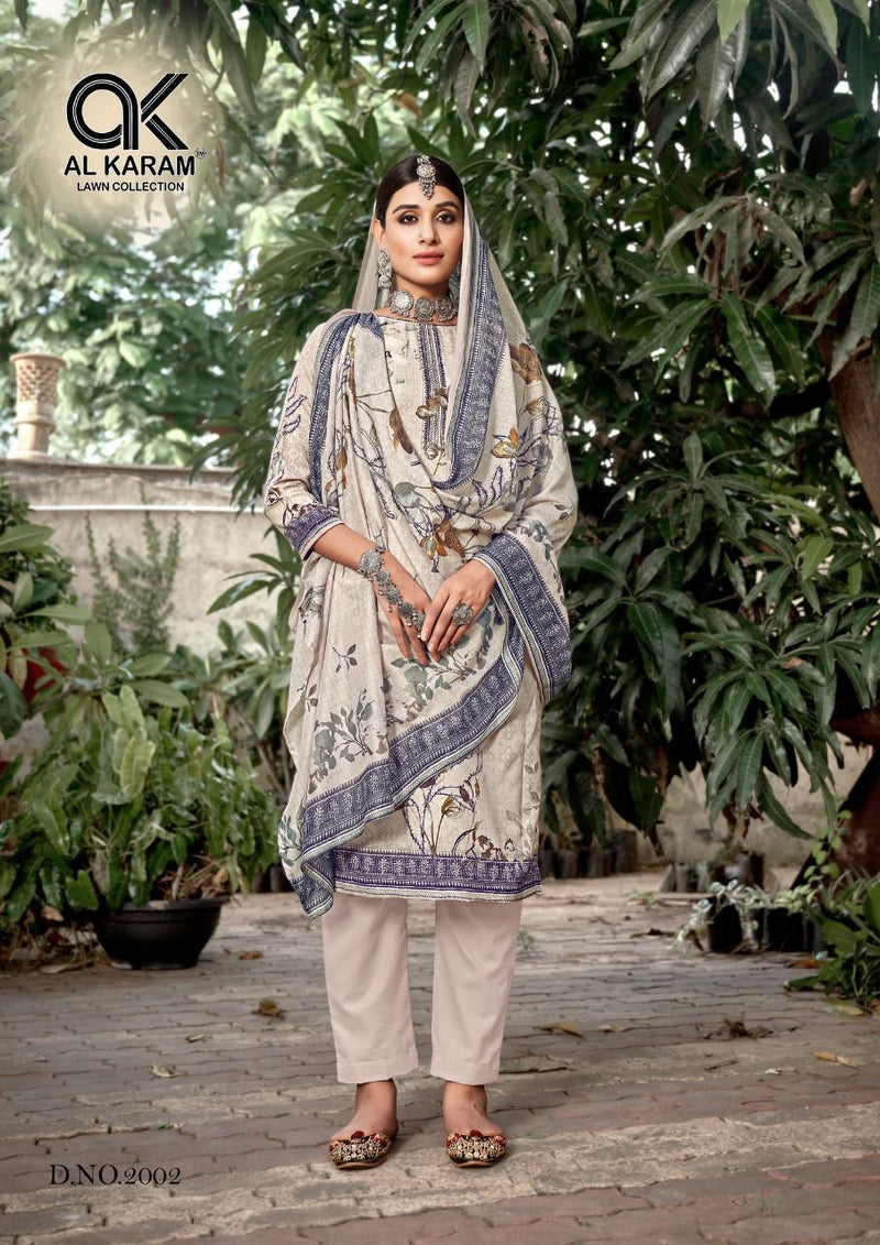 Al Karam Mahjabeen Vol 2 Pure Cotton With Printed Work Stylish Designer Salwar Kameez