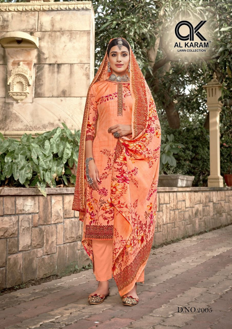 Al Karam Mahjabeen Vol 2 Pure Cotton With Printed Work Stylish Designer Salwar Kameez