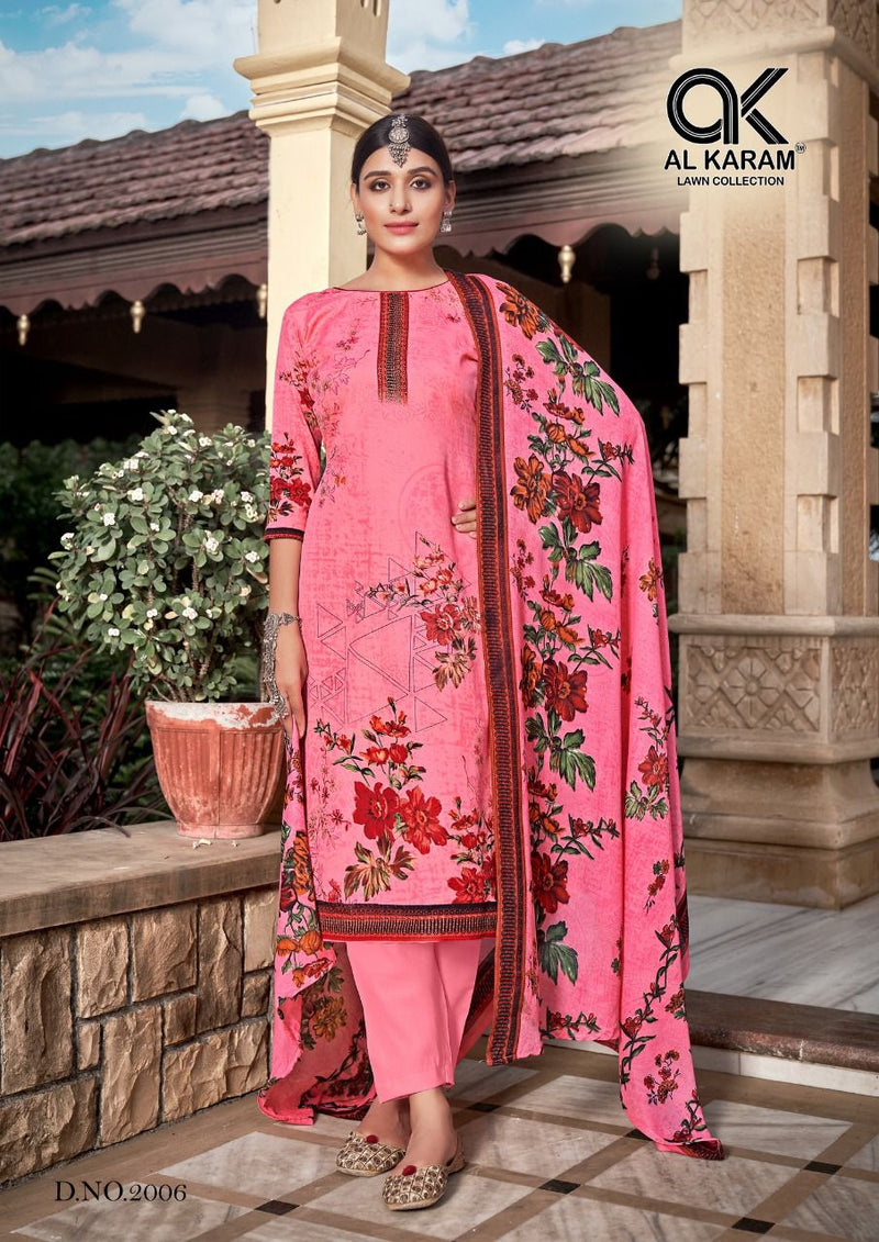Al Karam Mahjabeen Vol 2 Pure Cotton With Printed Work Stylish Designer Salwar Kameez
